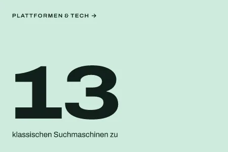 Textgrafik: 13, klassischen Suchmaschinen zu – MarTech & Daten