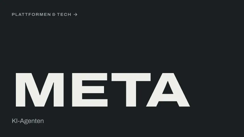 Textgrafik: Meta, KI-Agenten – Plattformen