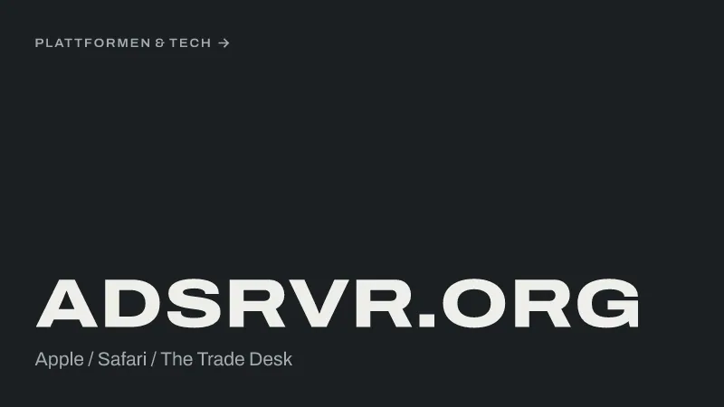 Textgrafik: adsrvr.org, Apple / Safari / The Trade Desk – MarTech & Daten