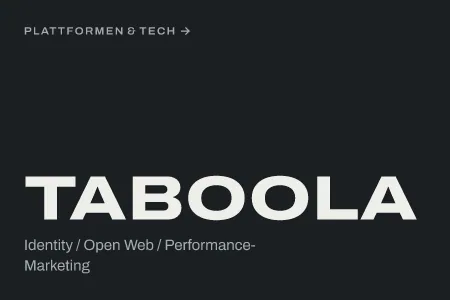 Textgrafik: Taboola, Identity / Open Web / Performance-Marketing – MarTech & Daten