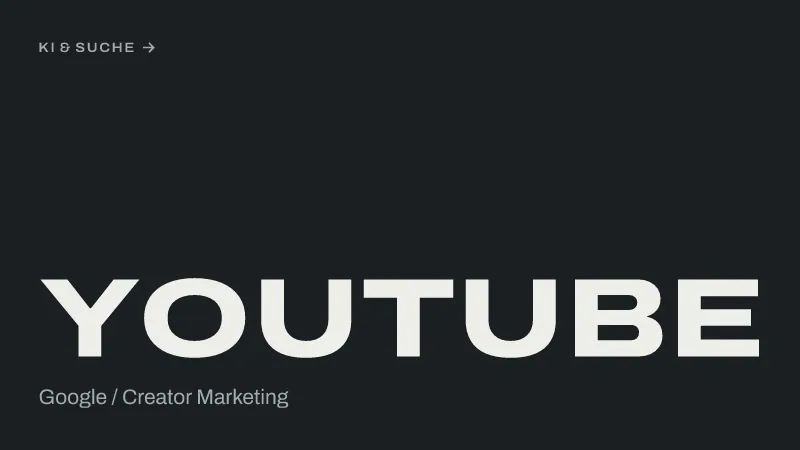 Textgrafik: YouTube, Google / Creator Marketing – KI & Suche